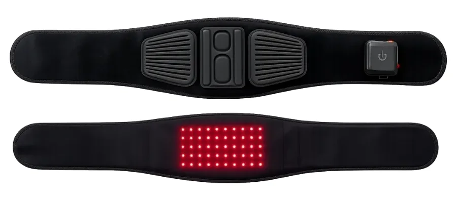 Cinturón lumbar con calor, vibración y luz infrarroja