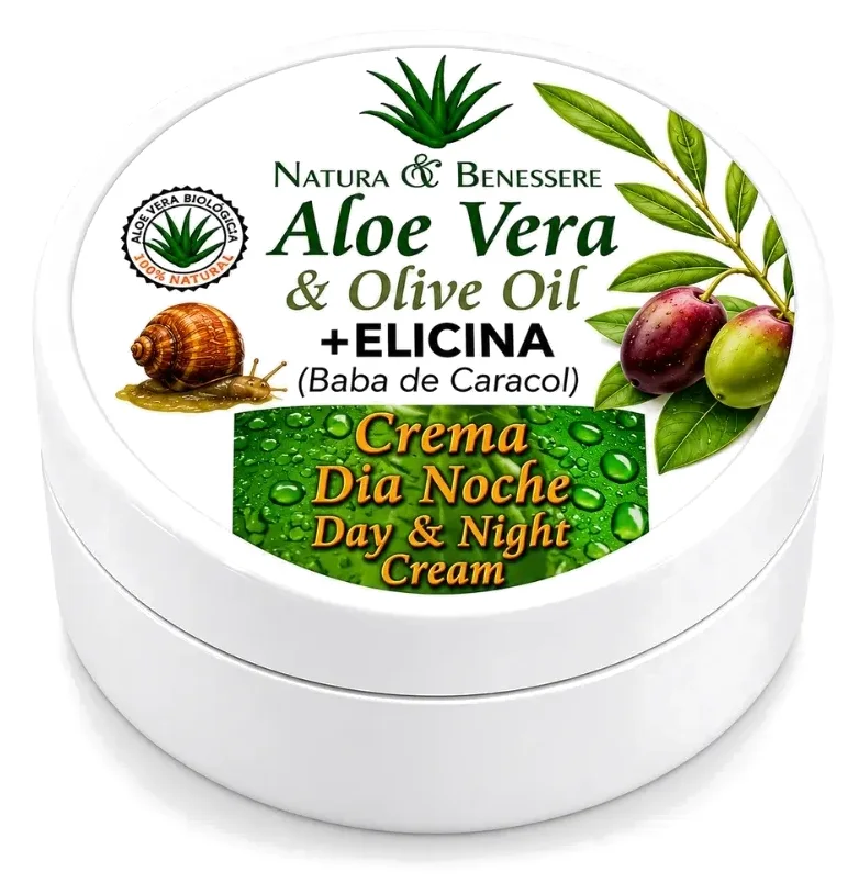Crema hidratante de baba de caracol y aloe vera