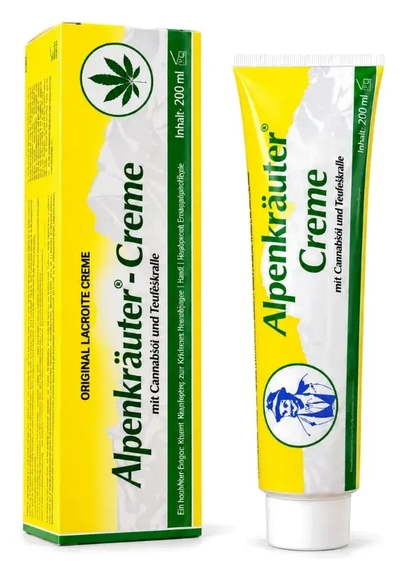 Crema de aceite de cáñamo y hierbas alpinas