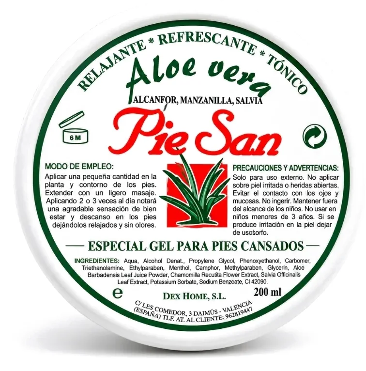 Gel refrescante para pies y piernas